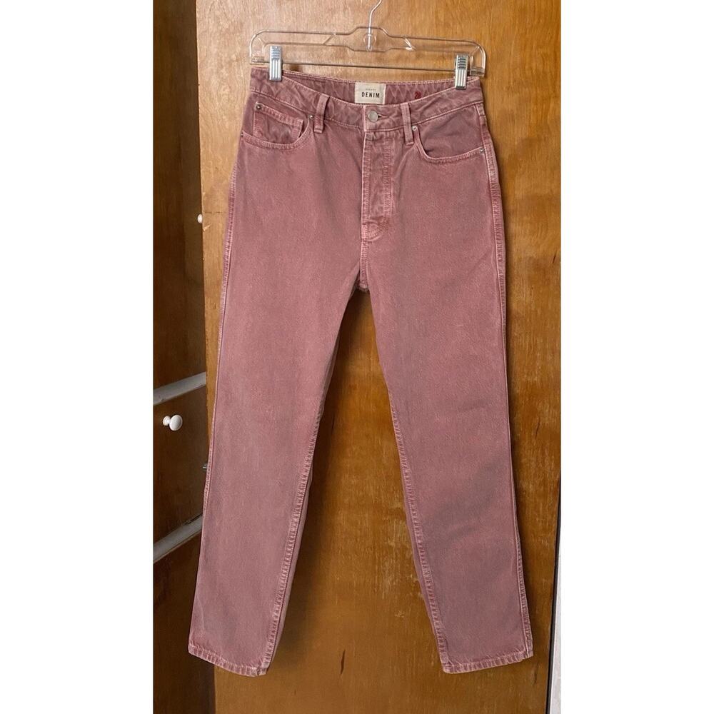 SEZANE BRUT SEXY Straight Leg Jeans Rose Stonewashed Vintage PINK Denim Sz 28